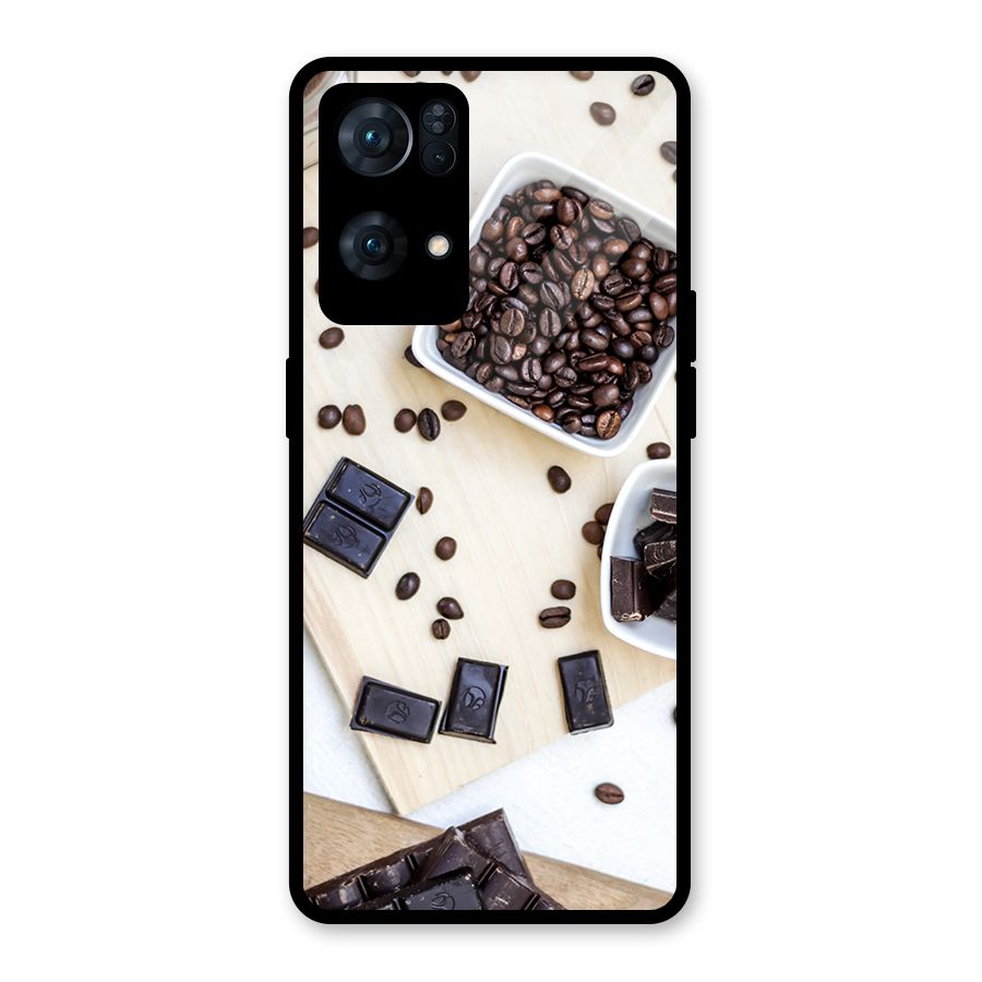 Coffee Beans and Chocolate Glass Back Case for Oppo Reno7 Pro 5G