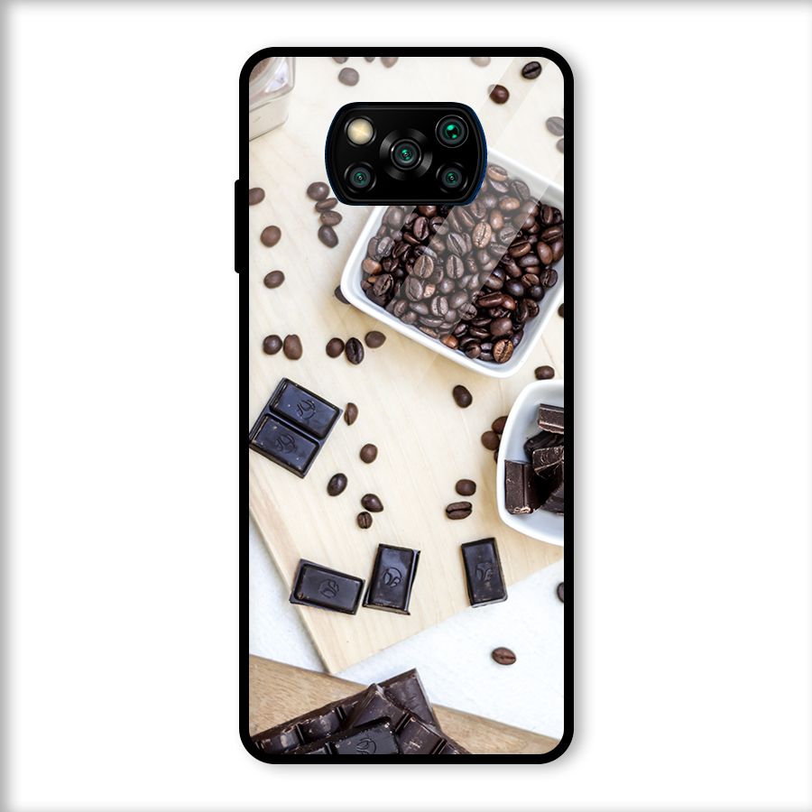 Coffee Beans and Chocolate Glass Back Case for Poco X3