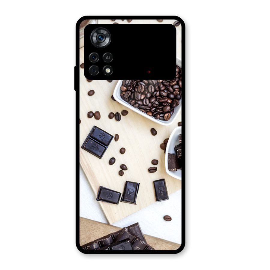 Coffee Beans and Chocolate Glass Back Case for Poco X4 Pro 5G