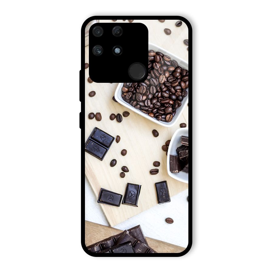 Coffee Beans and Chocolate Glass Back Case for Realme Narzo 50A