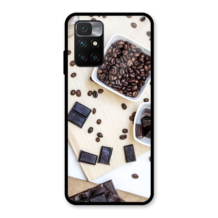 Coffee Beans and Chocolate Glass Back Case for Redmi 10 Prime
