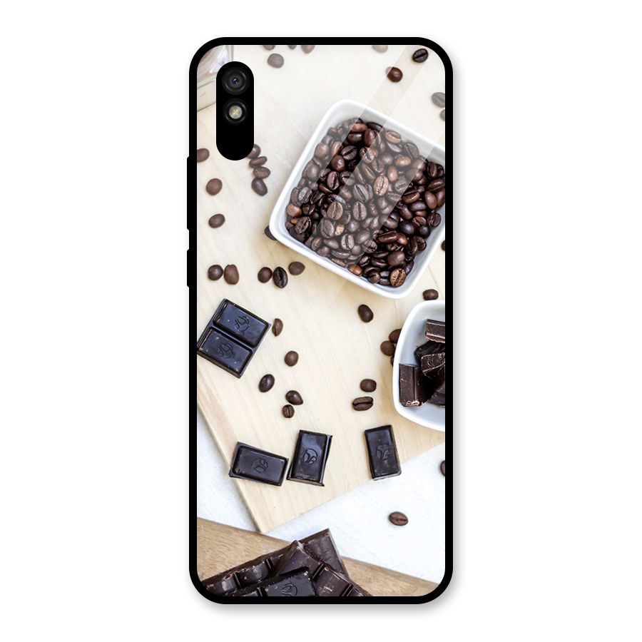 Coffee Beans and Chocolate Glass Back Case for Redmi 9A
