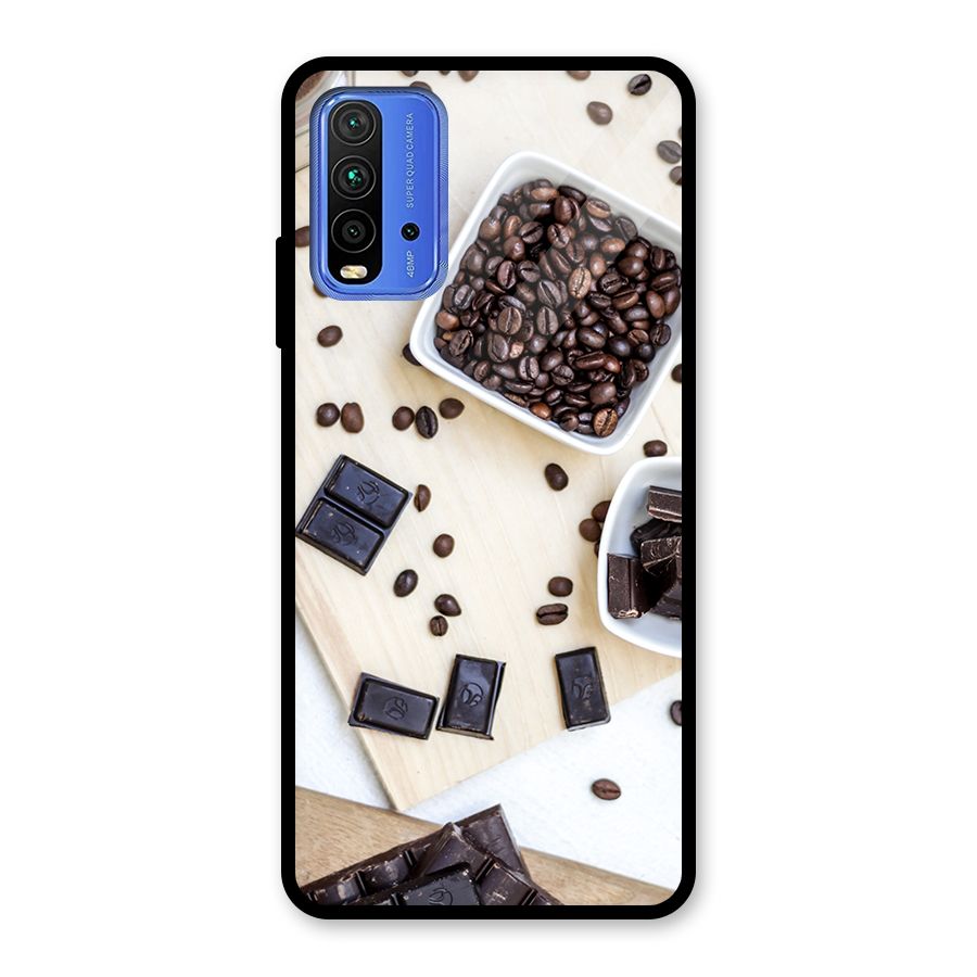 Coffee Beans and Chocolate Glass Back Case for Redmi 9 Power