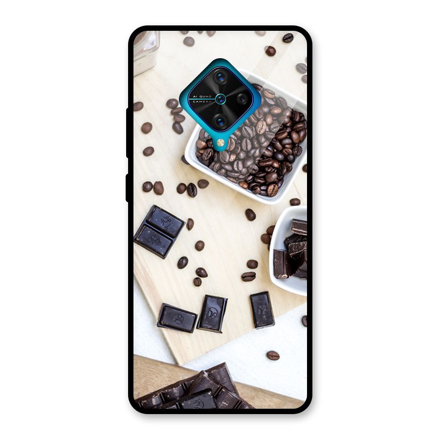 Coffee Beans and Chocolate Glass Back Case for Vivo S1 Pro