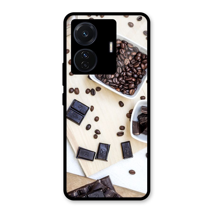 Coffee Beans and Chocolate Glass Back Case for Vivo T1 Pro