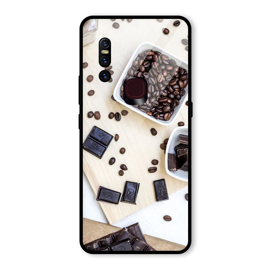 Coffee Beans and Chocolate Glass Back Case for Vivo V15