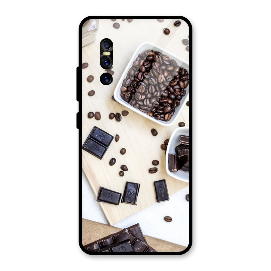 Coffee Beans and Chocolate Glass Back Case for Vivo V15 Pro
