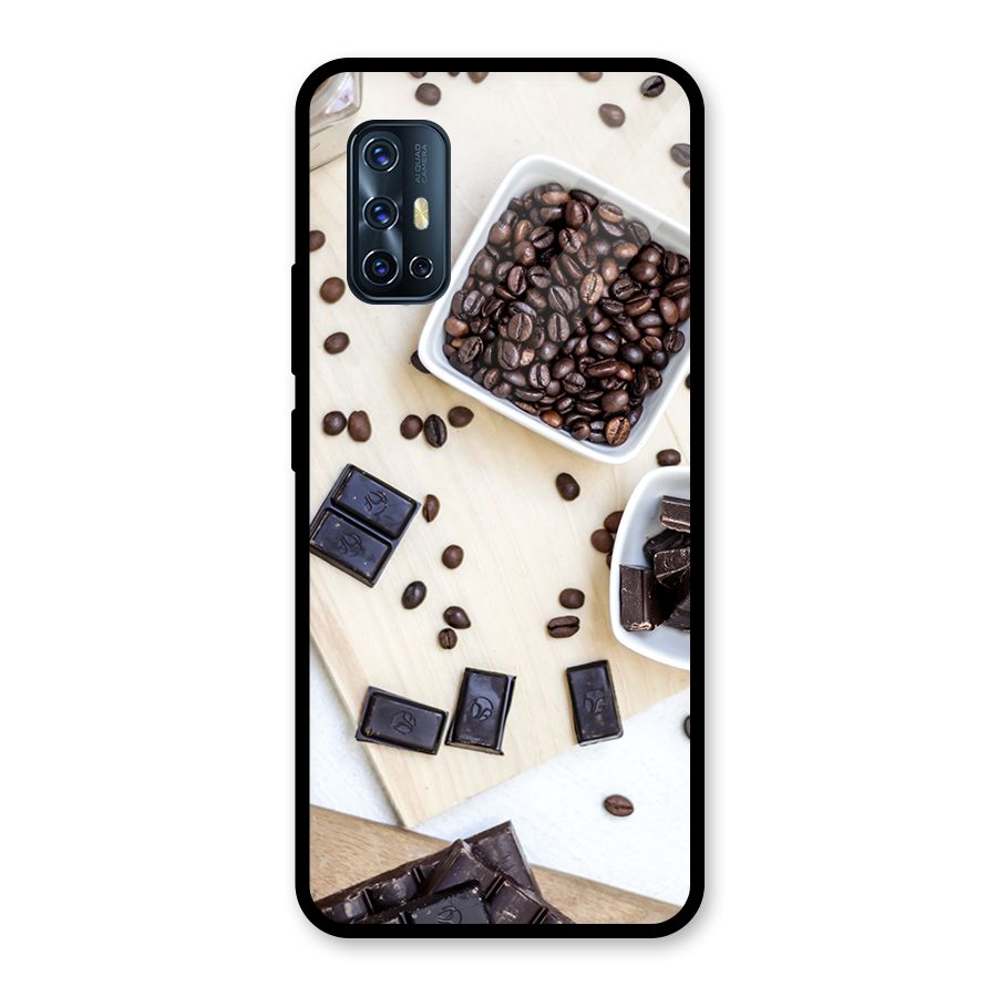 Coffee Beans and Chocolate Glass Back Case for Vivo V17