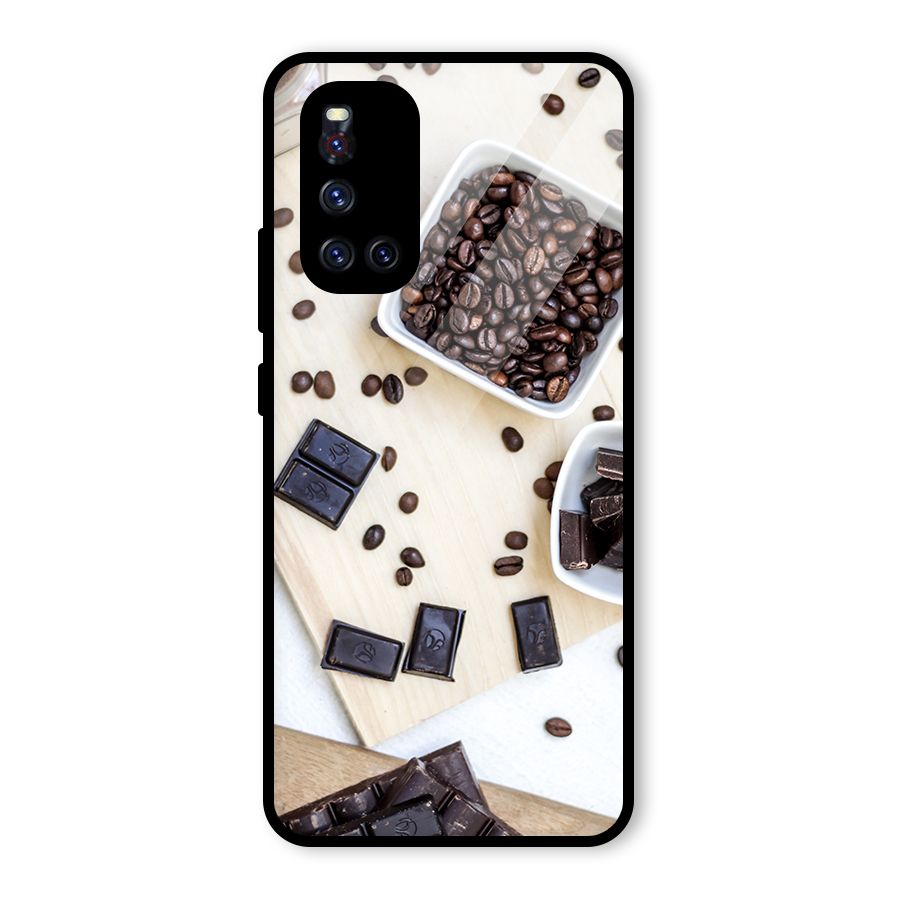 Coffee Beans and Chocolate Glass Back Case for Vivo V19