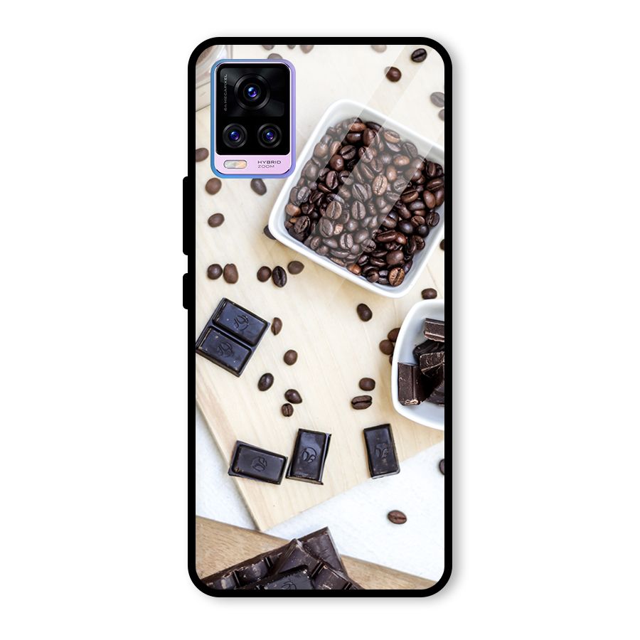 Coffee Beans and Chocolate Glass Back Case for Vivo V20 Pro