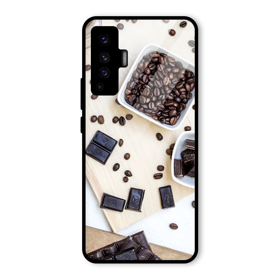 Coffee Beans and Chocolate Glass Back Case for Vivo X50