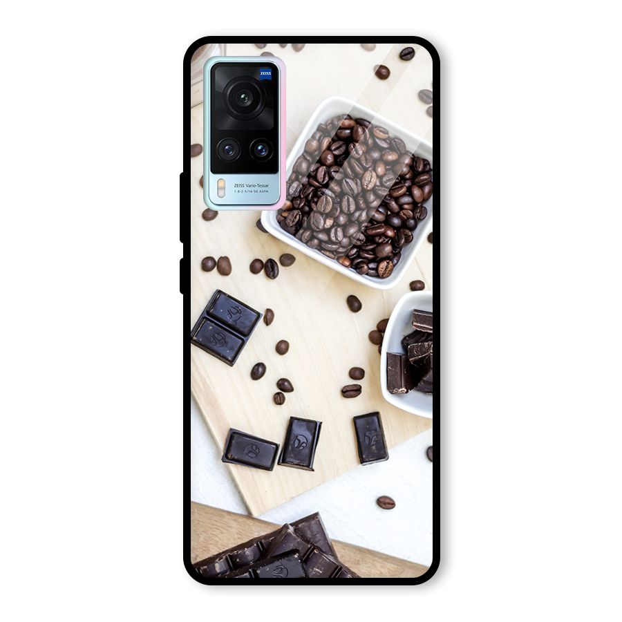 Coffee Beans and Chocolate Glass Back Case for Vivo X60