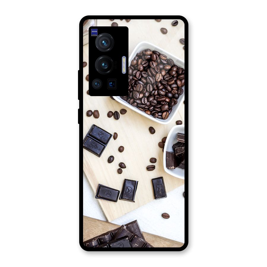Coffee Beans and Chocolate Glass Back Case for Vivo X70 Pro