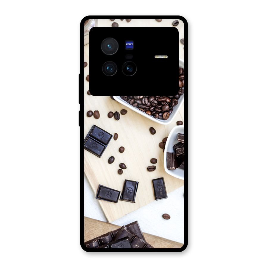 Coffee Beans and Chocolate Glass Back Case for Vivo X80