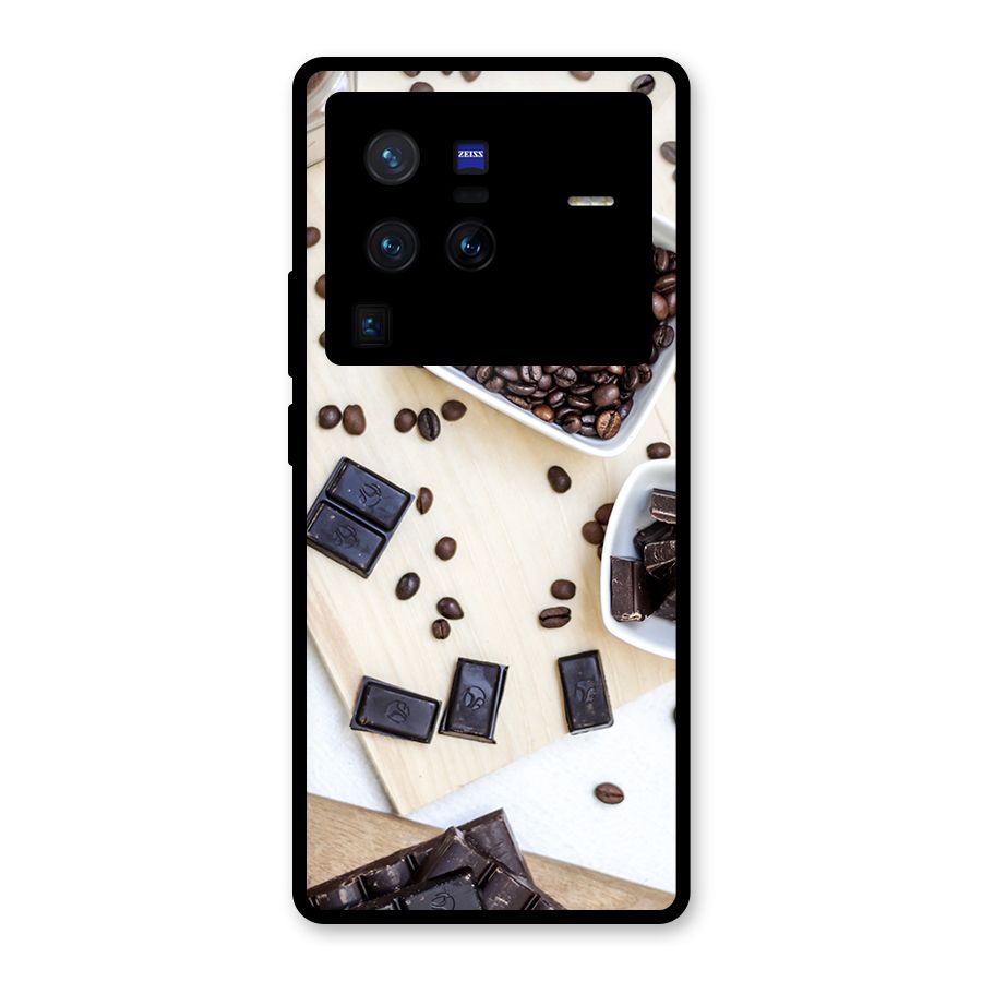 Coffee Beans and Chocolate Glass Back Case for Vivo X80 Pro