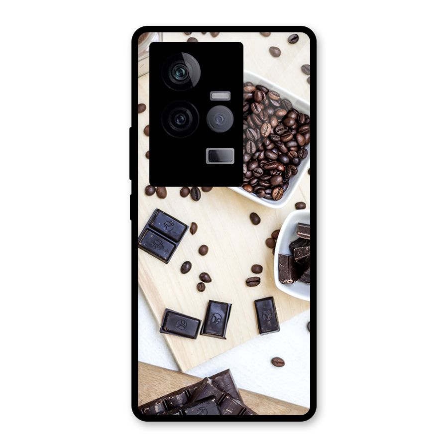 Coffee Beans and Chocolate Glass Back Case for Vivo iQOO 11 5G