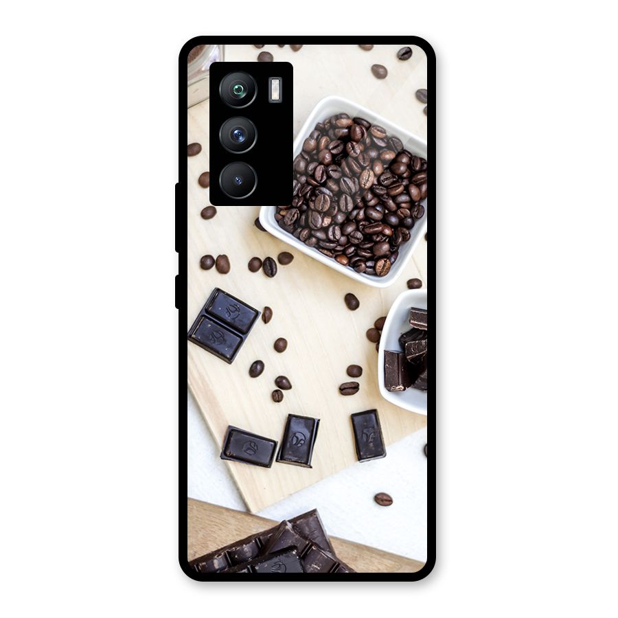 Coffee Beans and Chocolate Glass Back Case for Vivo iQOO 9 SE