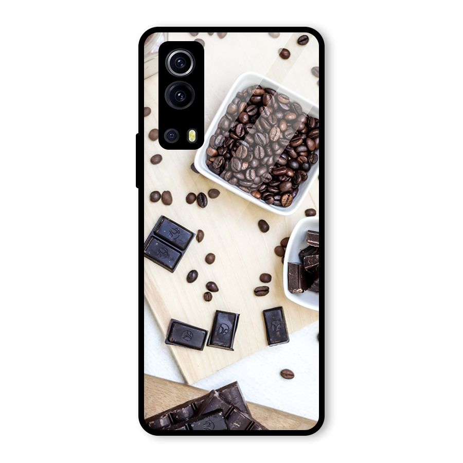 Coffee Beans and Chocolate Glass Back Case for Vivo iQOO Z3
