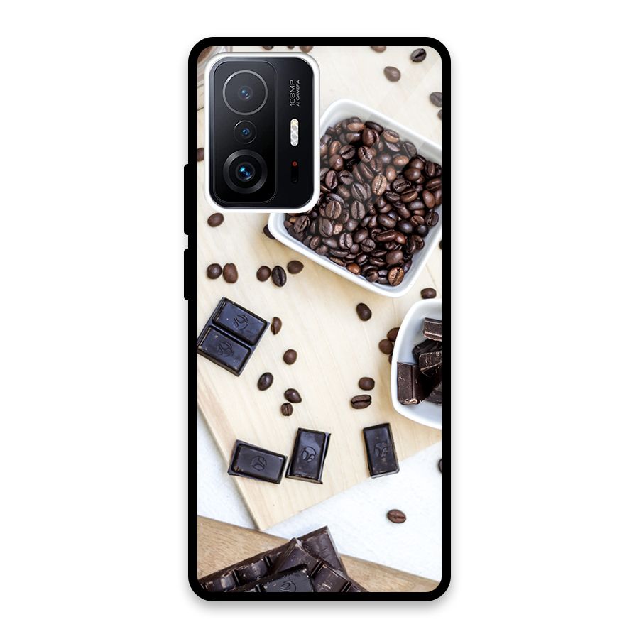 Coffee Beans and Chocolate Glass Back Case for Xiaomi 11T Pro