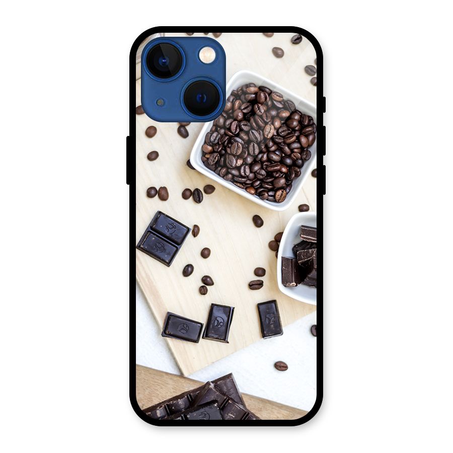 Coffee Beans and Chocolate Glass Back Case for iPhone 13 Mini