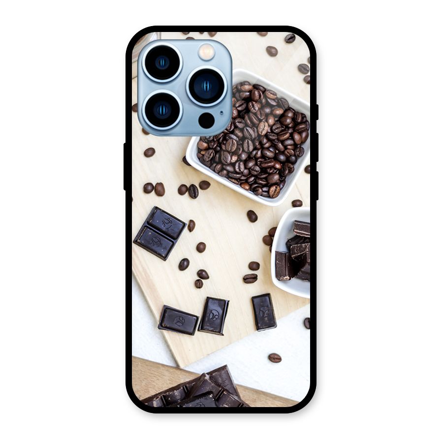 Coffee Beans and Chocolate Glass Back Case for iPhone 13 Pro