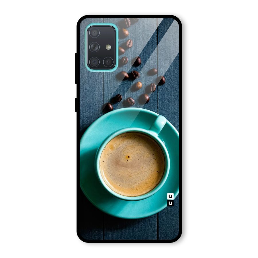 Coffee Beans and Cup Glass Back Case for Galaxy A71
