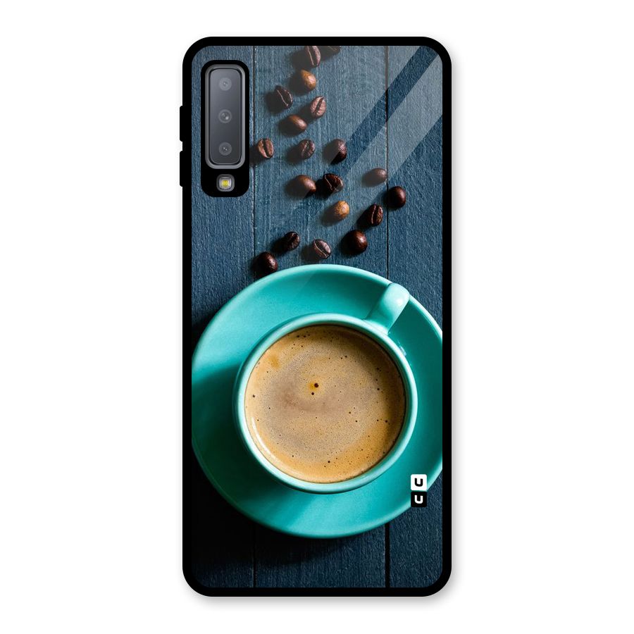 Coffee Beans and Cup Glass Back Case for Galaxy A7 (2018)