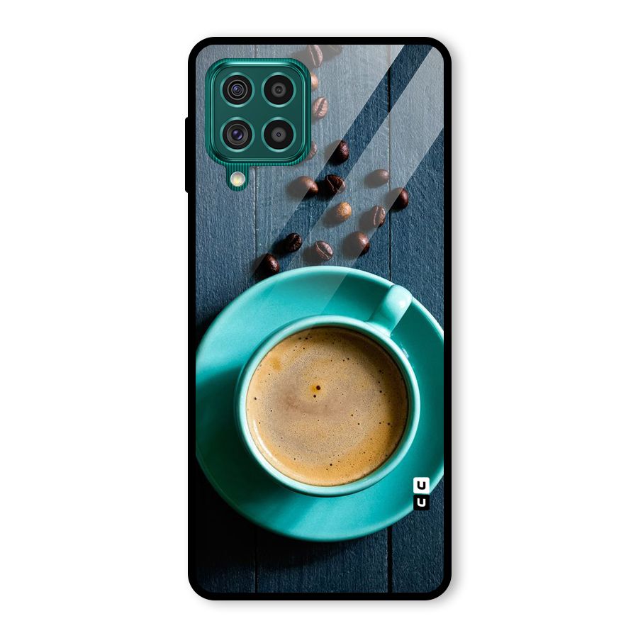 Coffee Beans and Cup Glass Back Case for Galaxy F62