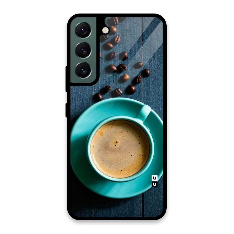 Coffee Beans and Cup Glass Back Case for Galaxy S22 5G