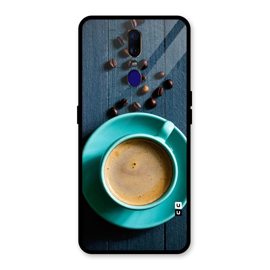 Coffee Beans and Cup Glass Back Case for Oppo F11