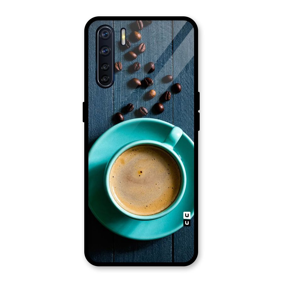 Coffee Beans and Cup Glass Back Case for Oppo F15