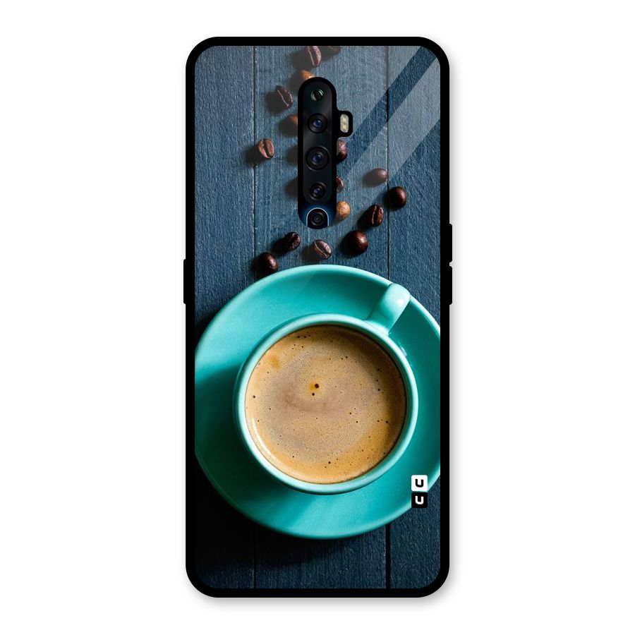 Coffee Beans and Cup Glass Back Case for Oppo Reno2 F