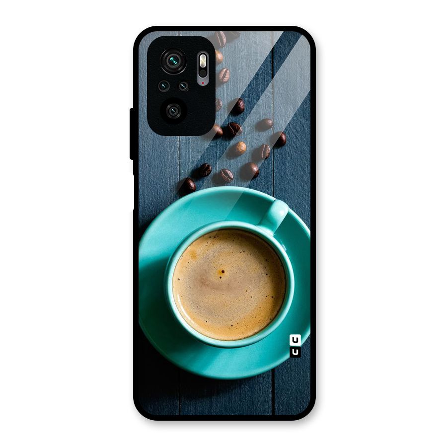 Coffee Beans and Cup Glass Back Case for Redmi Note 10S