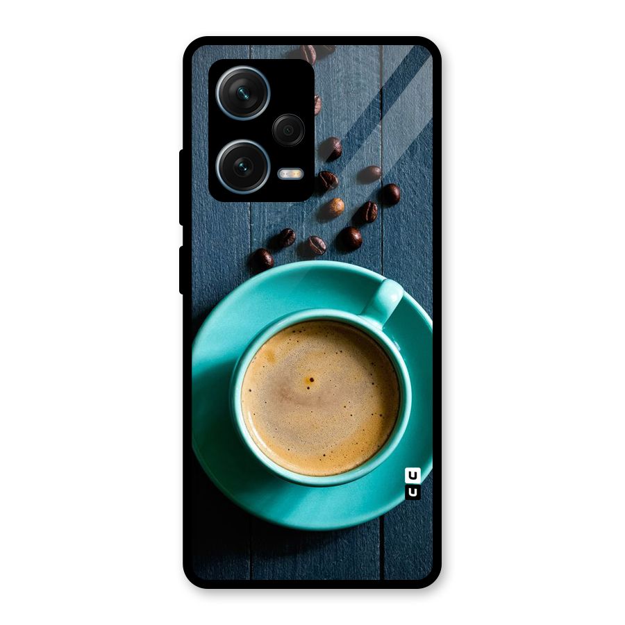 Coffee Beans and Cup Glass Back Case for Redmi Note 12 Pro Plus 5G