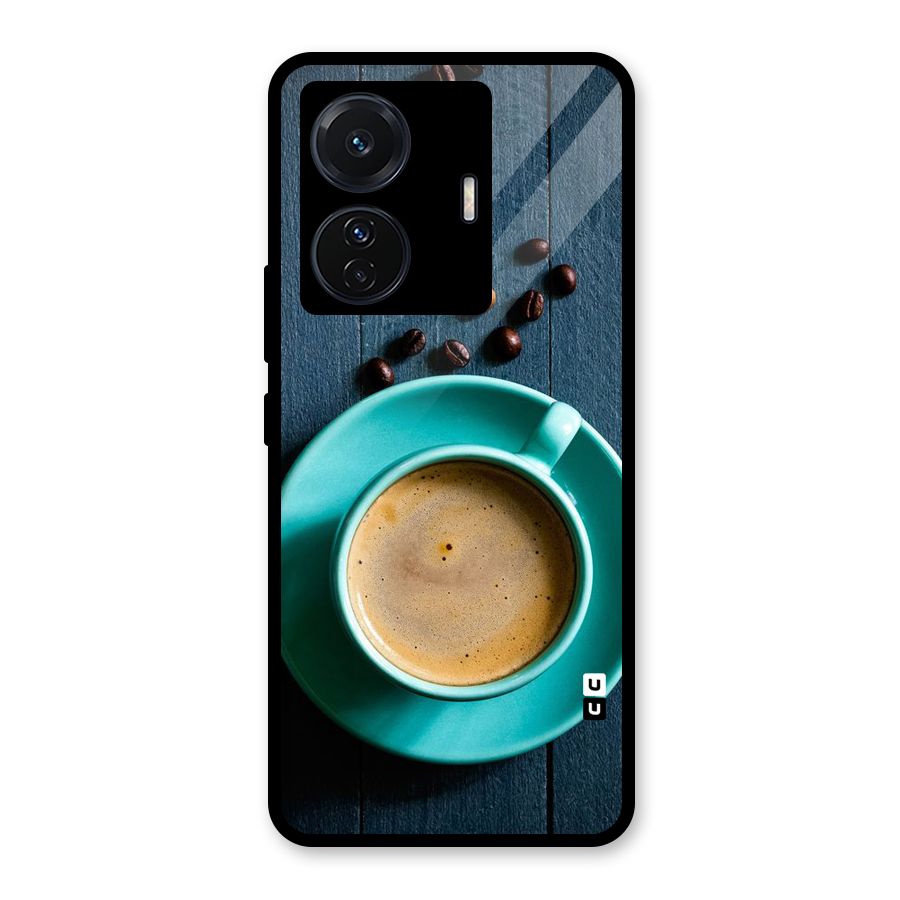 Coffee Beans and Cup Glass Back Case for Vivo T1 Pro