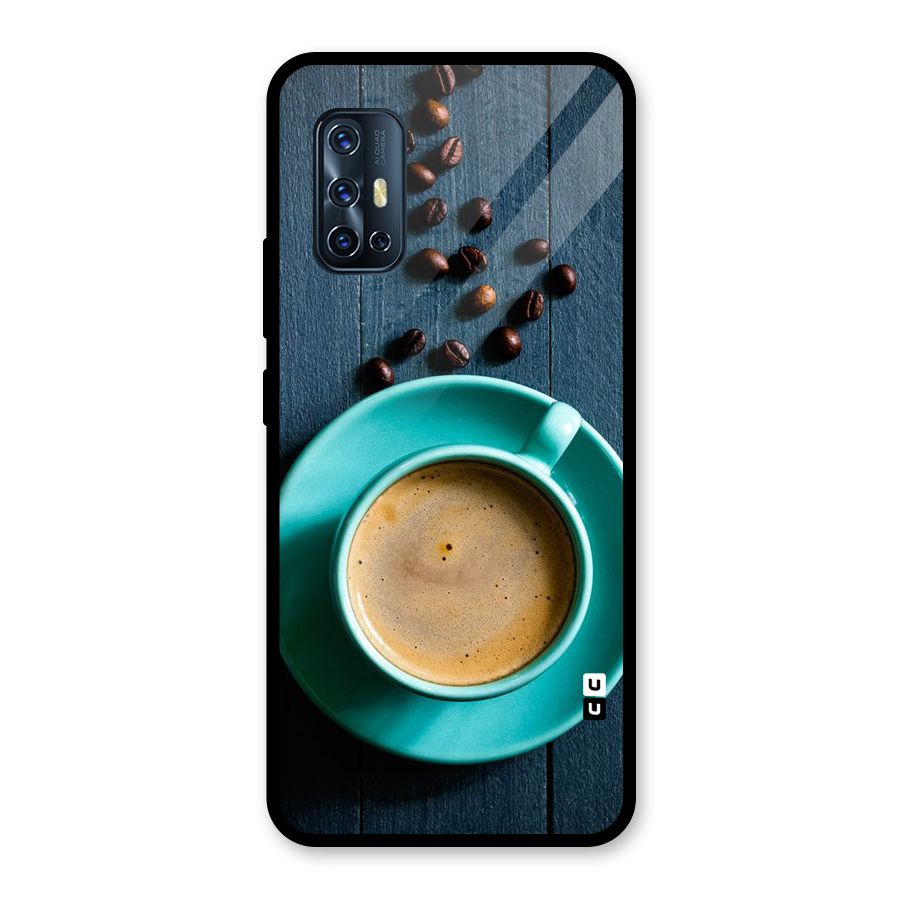 Coffee Beans and Cup Glass Back Case for Vivo V17