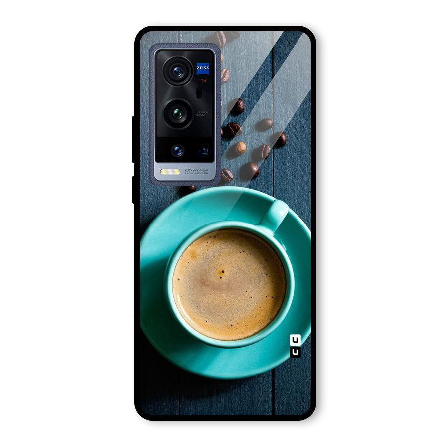 Coffee Beans and Cup Glass Back Case for Vivo X60 Pro Plus