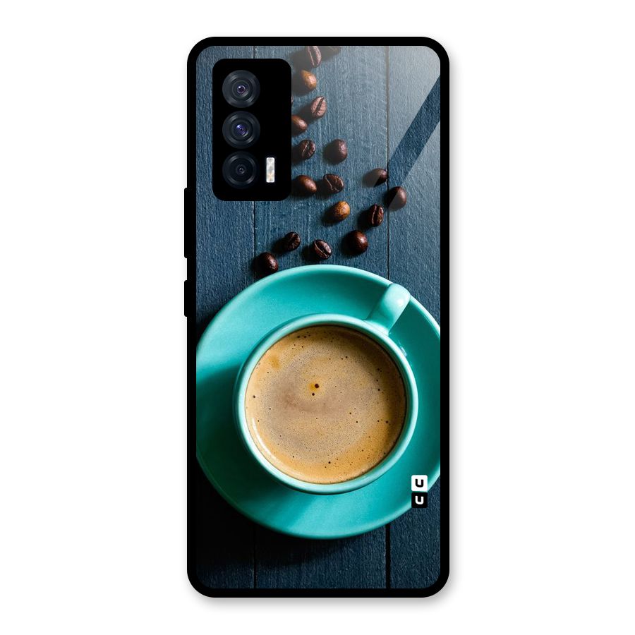 Coffee Beans and Cup Glass Back Case for Vivo iQOO 7 5G