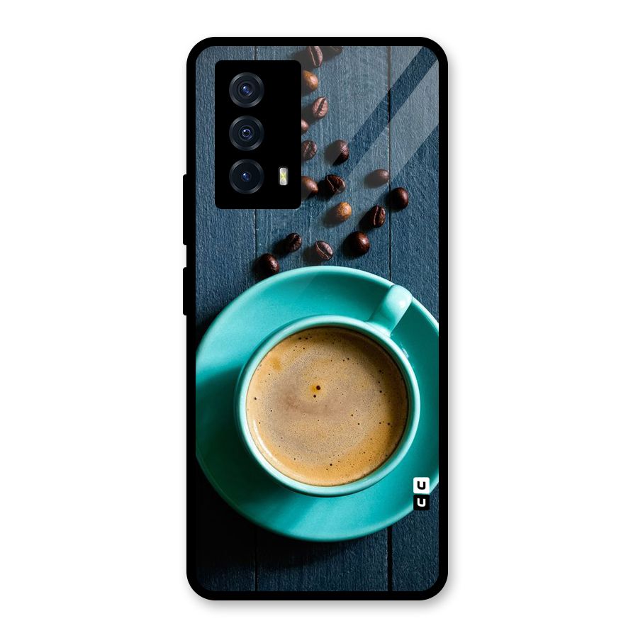 Coffee Beans and Cup Glass Back Case for Vivo iQOO Z5