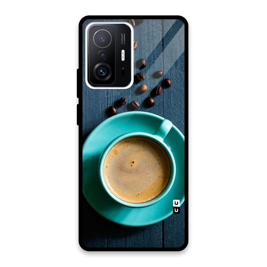 Coffee Beans and Cup Glass Back Case for Xiaomi 11T Pro