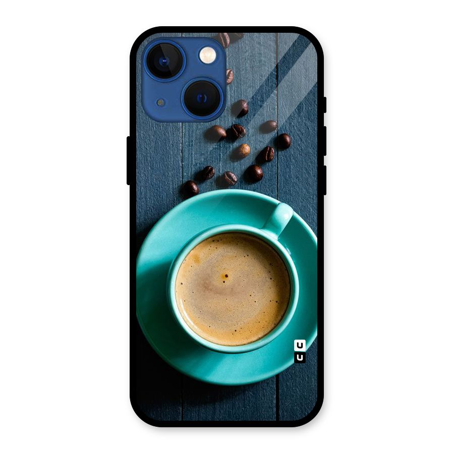 Coffee Beans and Cup Glass Back Case for iPhone 13 Mini