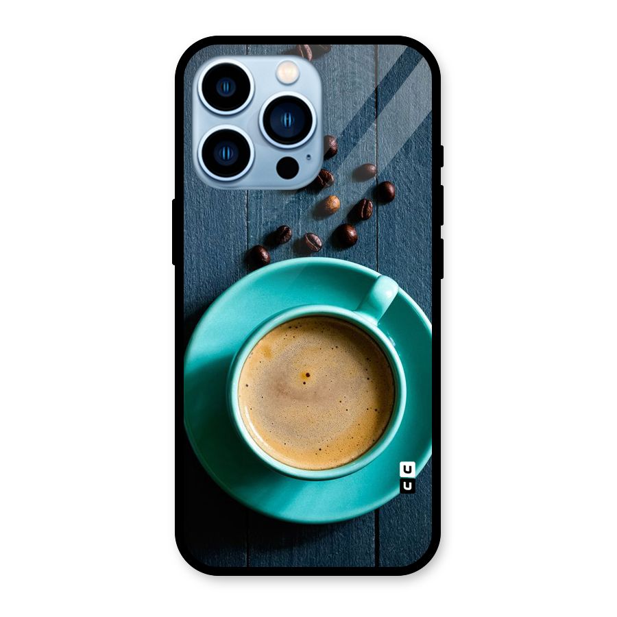 Coffee Beans and Cup Glass Back Case for iPhone 13 Pro