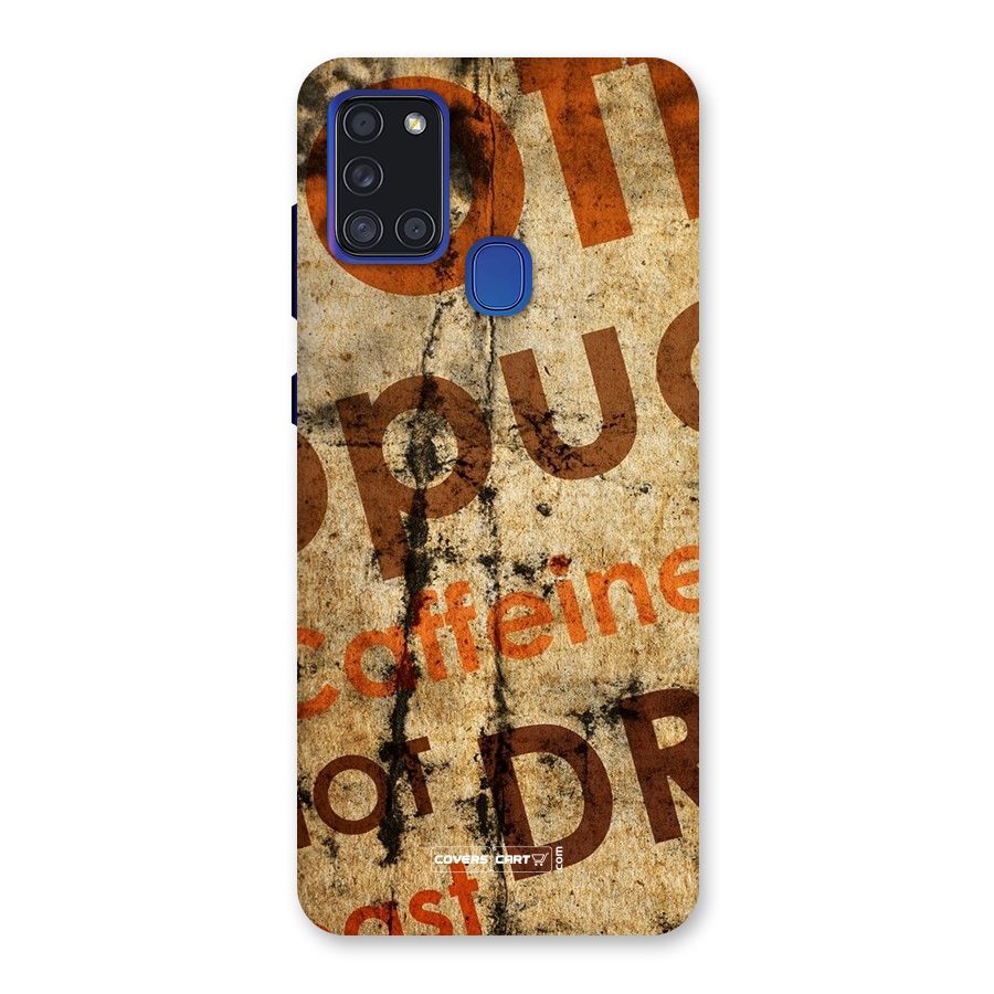 Coffee Caffeine Back Case for Galaxy A21s