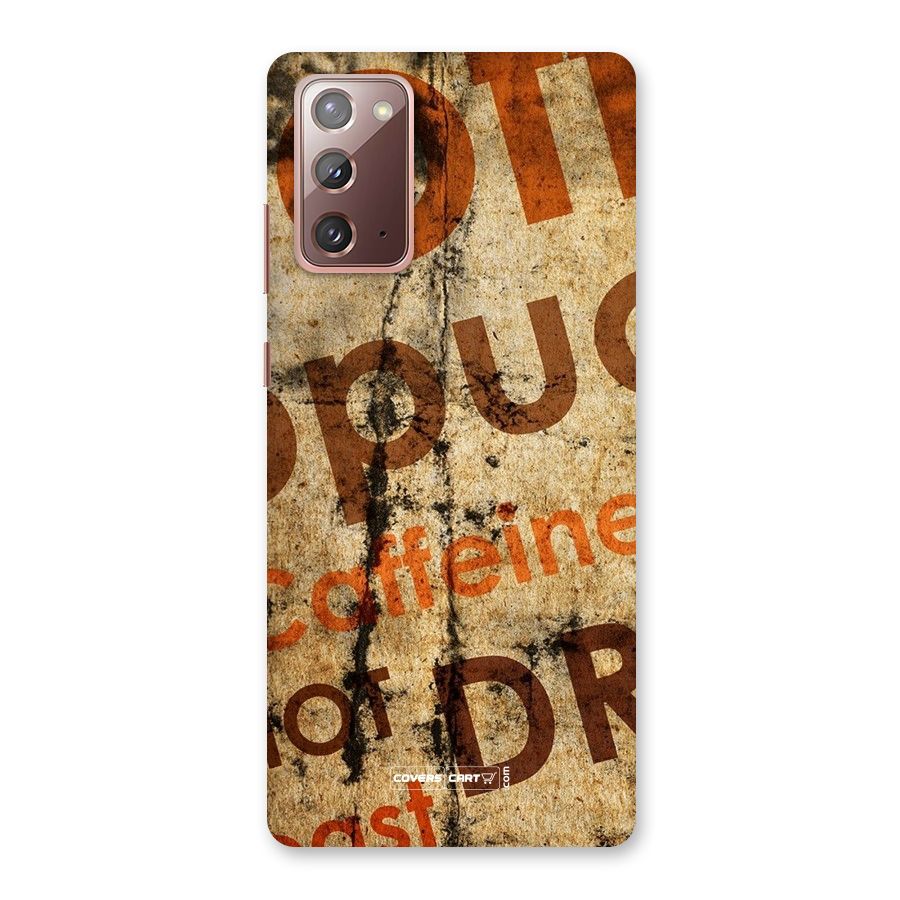 Coffee Caffeine Back Case for Galaxy Note 20