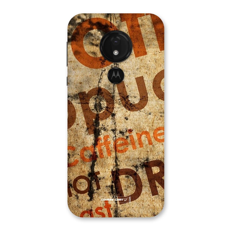 Coffee Caffeine Back Case for Moto G7 Power