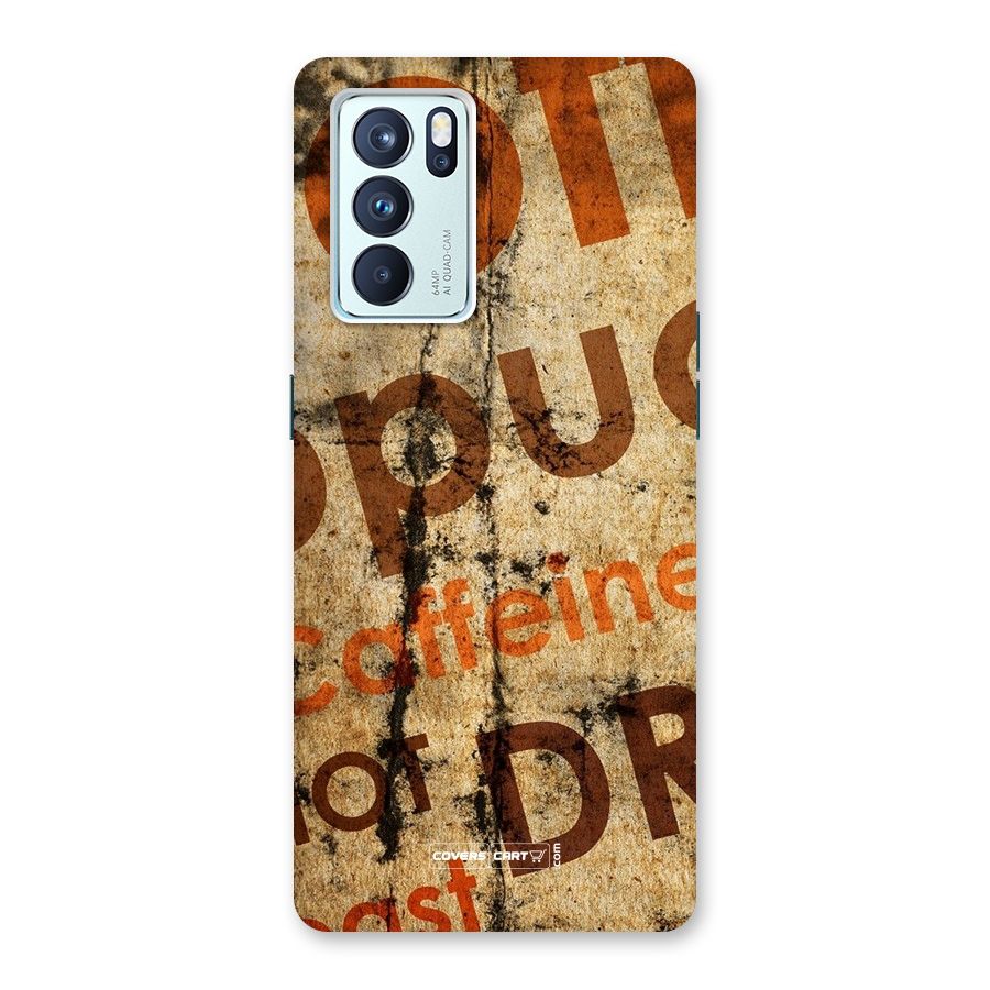 Coffee Caffeine Back Case for Oppo Reno6 Pro 5G
