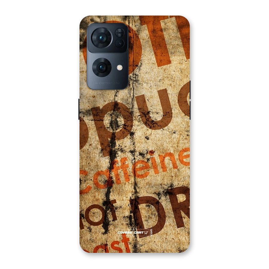 Coffee Caffeine Back Case for Oppo Reno7 Pro 5G