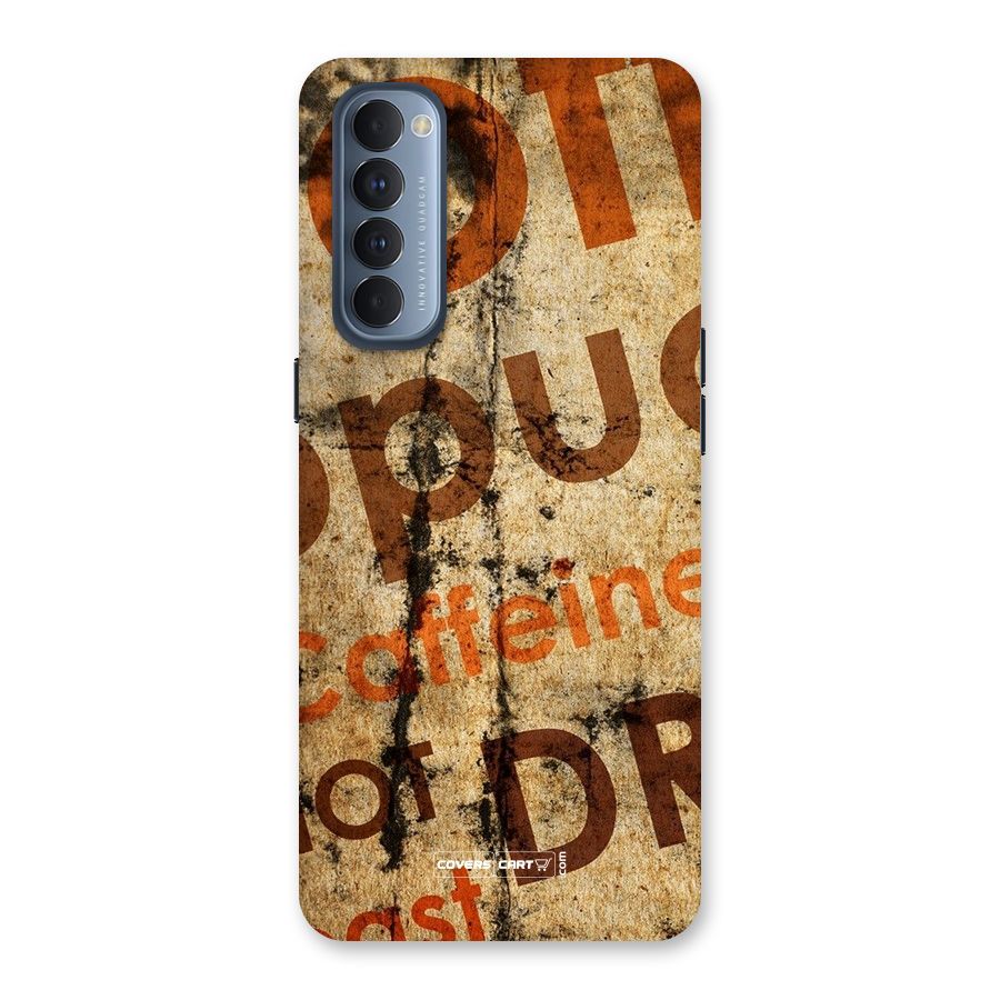 Coffee Caffeine Back Case for Reno4 Pro