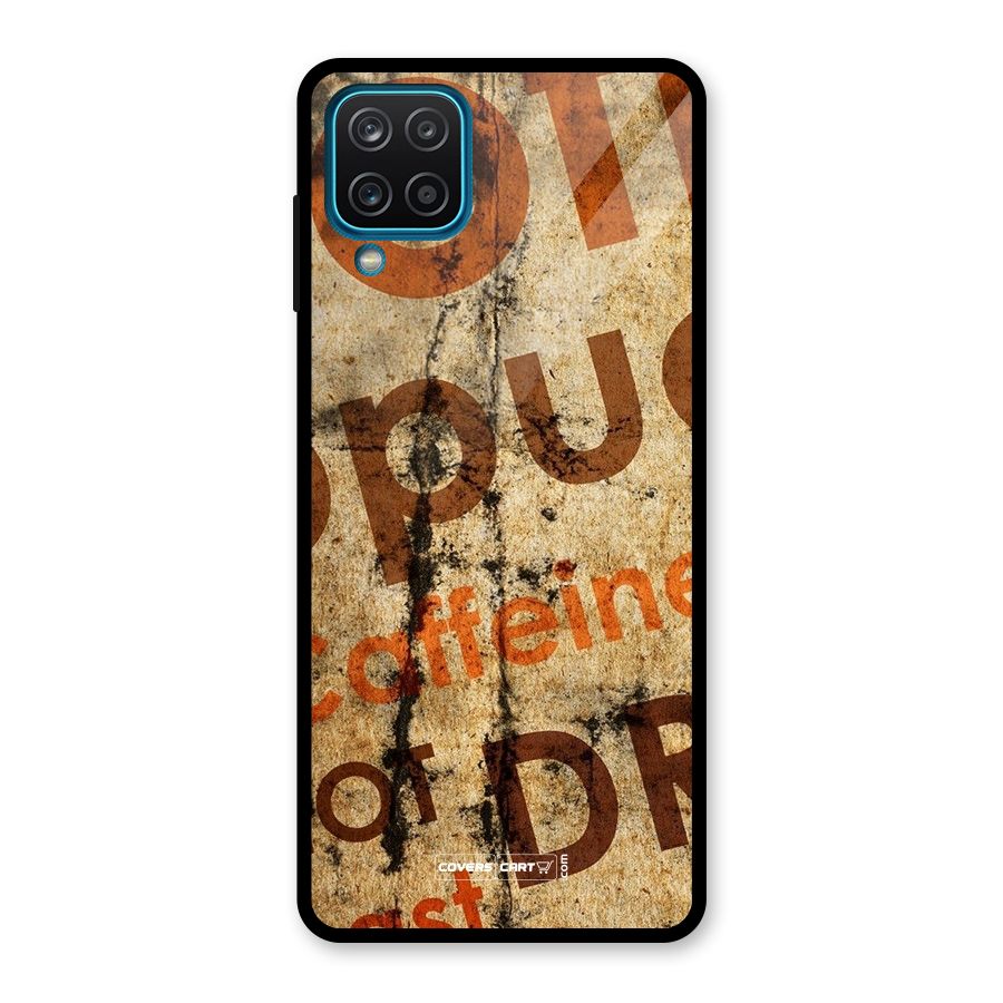 Coffee Caffeine Glass Back Case for Galaxy A12