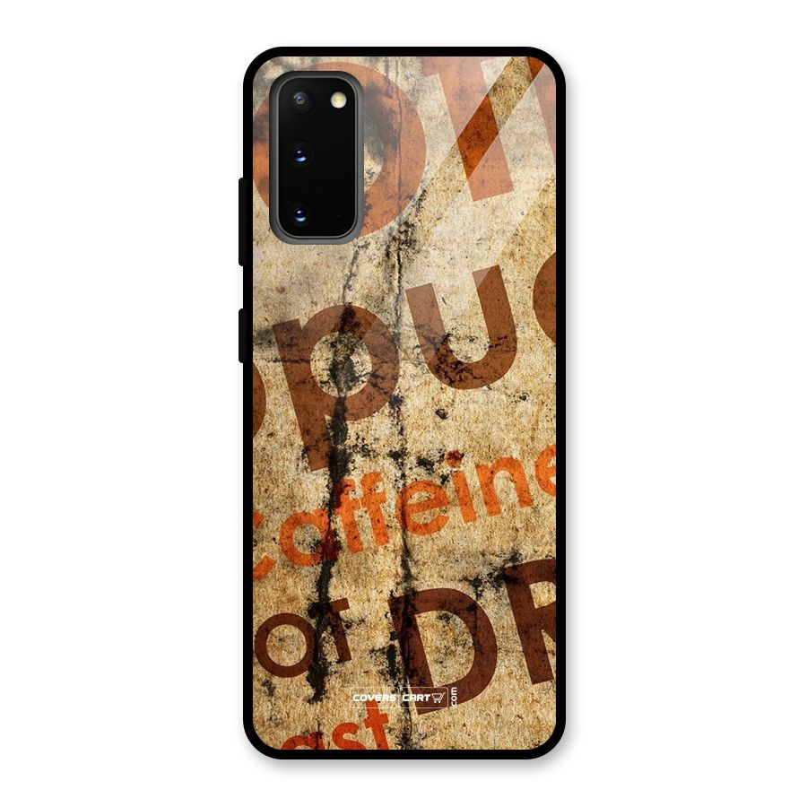 Coffee Caffeine Glass Back Case for Galaxy S20